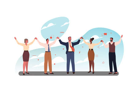 Team, coworking, cooperation, success, business concept. Team of happy business people coworkers...