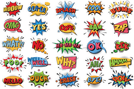 Comic book bubbles doodle setのイラスト素材