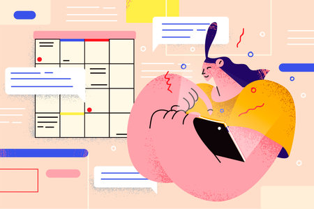 Planning, time management, schedule conceptのイラスト素材