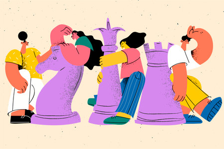 Teamwork, strategy, business tactics conceptのイラスト素材