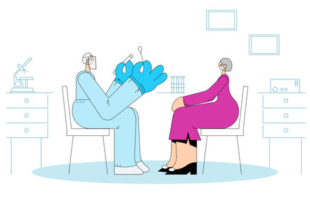 Healthcare and medical testing during COVID-19 outbreak conceptのイラスト素材