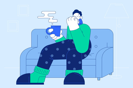 Flu, infection, getting cold conceptのイラスト素材