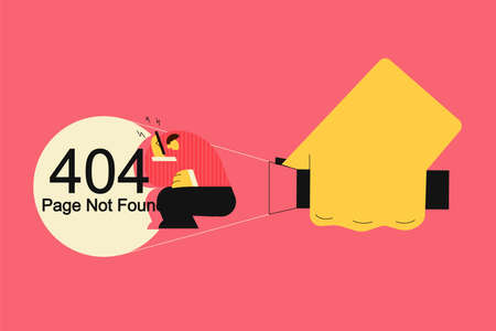 Uncovering 404 error page not found conceptのイラスト素材