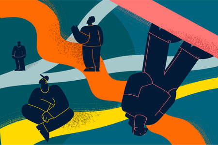 Searching for right life path and way conceptのイラスト素材