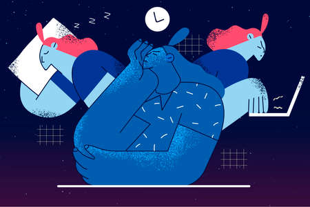 Choice between career and health conceptのイラスト素材