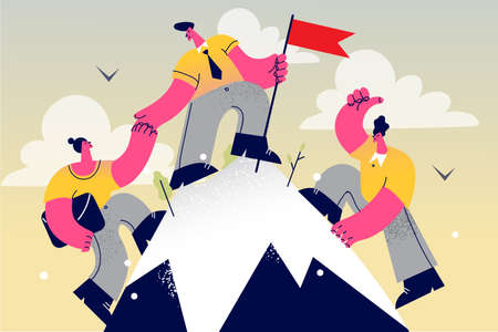 Teamwork, Partnership, business support conceptのイラスト素材