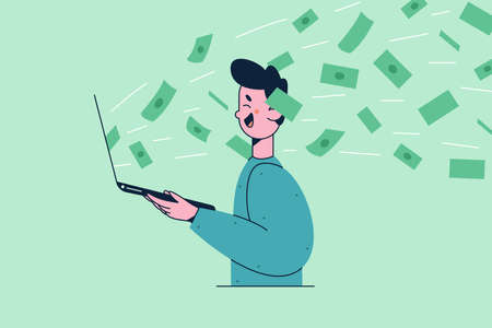 Financial success and making money in internet concept