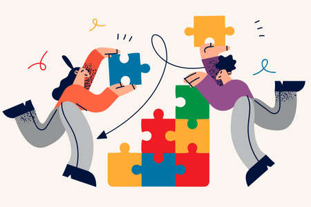 Collaboration, Teamwork, cooperation in business concept.