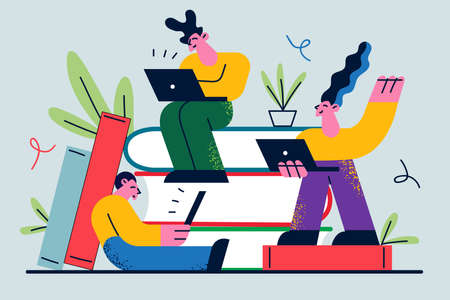 Online business education and learning conceptのイラスト素材