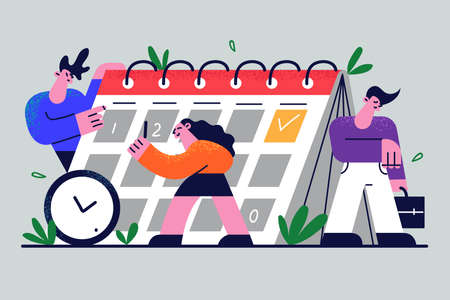 Time management, people planning conceptのイラスト素材