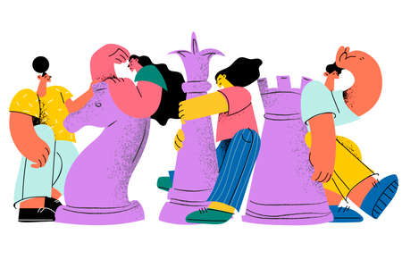 Teamwork, strategy, business tactics conceptのイラスト素材