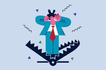 Business risks and fears conceptのイラスト素材
