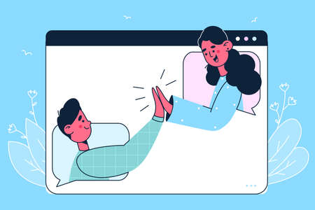 Online Agreement and partnership conceptのイラスト素材