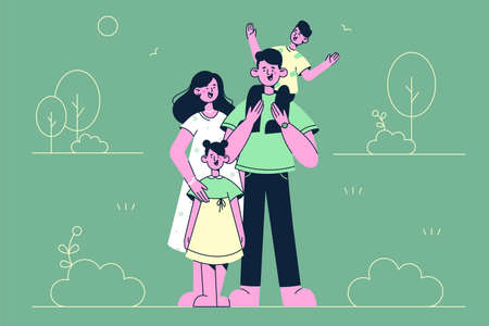 Happy family with children conceptのイラスト素材
