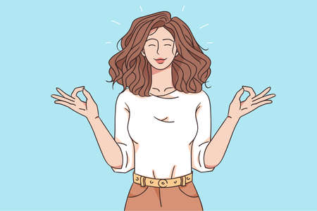 Meditation and relaxation conceptのイラスト素材
