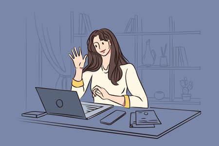 Online communication and video conference conceptのイラスト素材