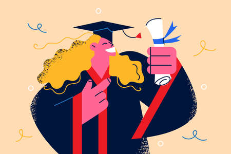Study, education, graduate degree conceptのイラスト素材