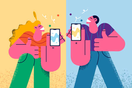 Technology and internet addiction conceptのイラスト素材