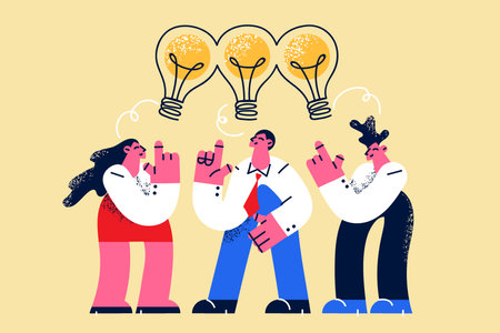 Sharing ideas, teamwork, collaboration conceptのイラスト素材