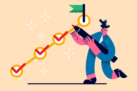 Task completion, task solving, management concept.のイラスト素材