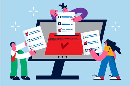 Online elections and making choice conceptのイラスト素材