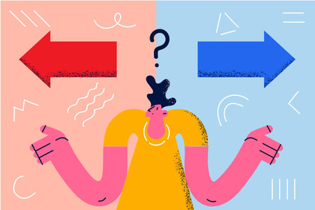 Confusion, frustration and question concept.のイラスト素材