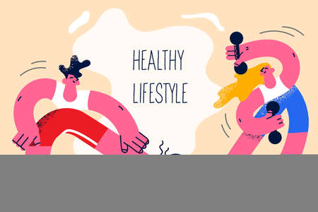 Living healthy active lifestyle conceptのイラスト素材