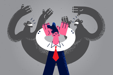 Feeling panic and Inner fears conceptのイラスト素材