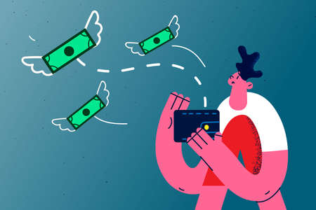 Losing money and bankruptcy conceptのイラスト素材