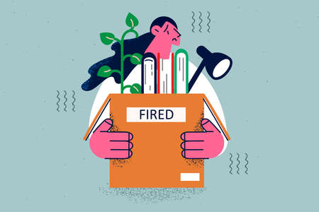 Being fired and losing job concept.のイラスト素材