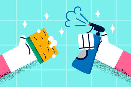 Washing and house cleaning conceptのイラスト素材