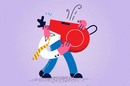 Businessman blow in whistle disclose informationのイラスト素材