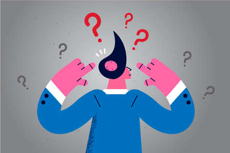 Man feel confused show bald hair with alopeciaのイラスト素材