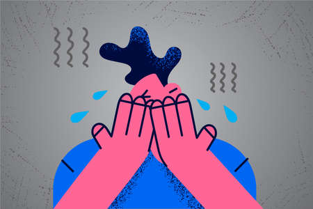 Upset boy cry suffer from bullying or depressionのイラスト素材