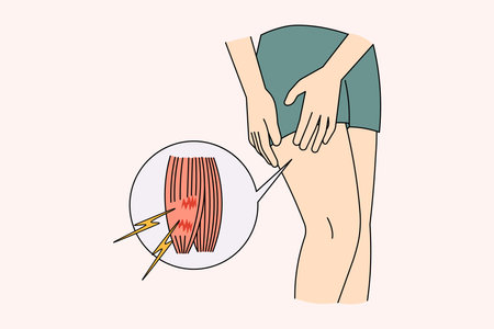 Sportsman tear leg muscle suffer from painのイラスト素材