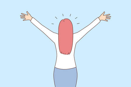 Confident businesswoman welcome new opportunitiesのイラスト素材