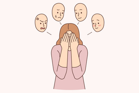 Distressed suffer from mood swingsのイラスト素材