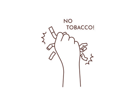 Person hand say no to tobaccoのイラスト素材
