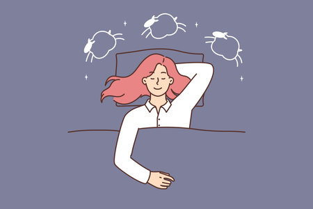 Sleeping woman vector illustrationのイラスト素材