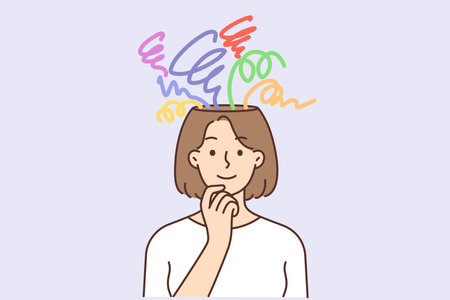 Chaos in girl head and hurricane of thoughts.のイラスト素材