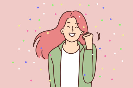 Smiling woman celebrate successのイラスト素材