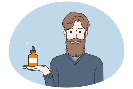Man recommend beauty product for beardのイラスト素材