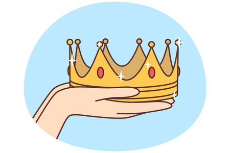 Person hands holding gold crownのイラスト素材