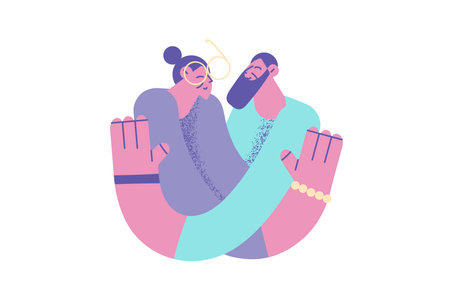 Happy grandparent celebration holiday conceptのイラスト素材