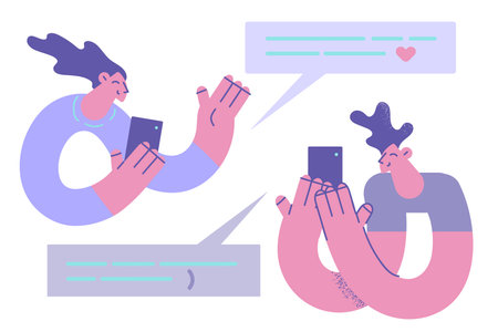 Online chat and communication concept.のイラスト素材