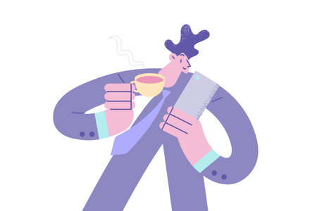 Morning in office and break conceptのイラスト素材