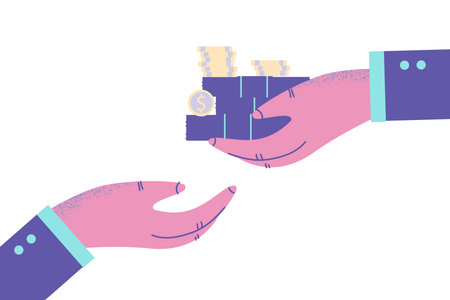 Giving bribe and financial crime concept.のイラスト素材