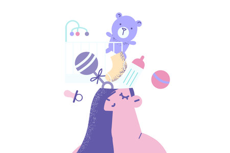 Happy motherhood and maternity concept.のイラスト素材