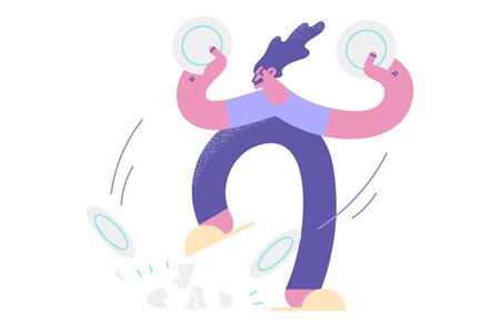 Feeling aggressive and furious conceptのイラスト素材