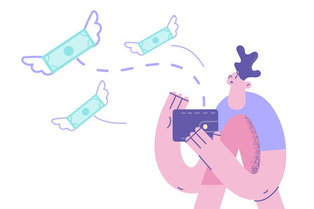 Losing money and bankruptcy conceptのイラスト素材